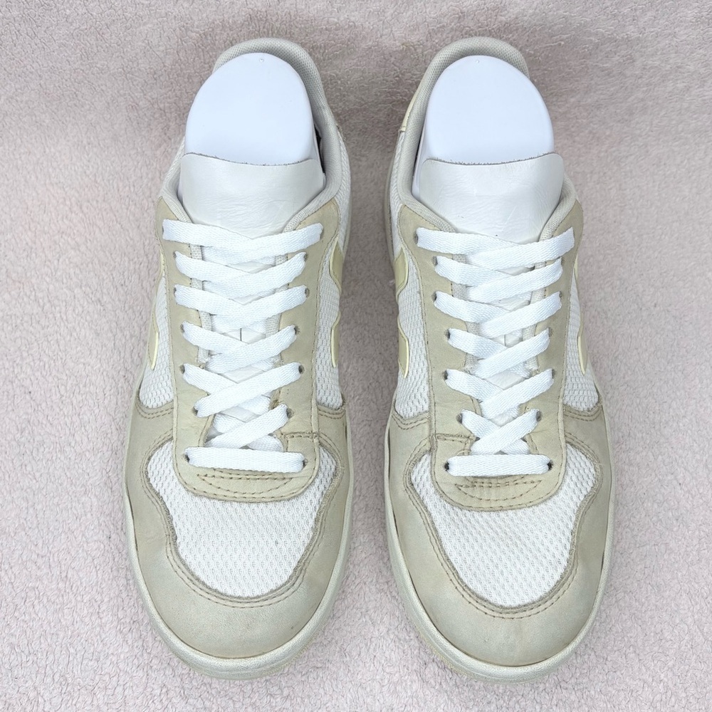 Veja V-10 Suede & Mesh Women’s 7 White/Gray Casual Designer Quiet Luxury Classic - Picture 6 of 10